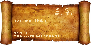 Svimmer Huba névjegykártya